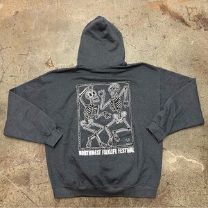 Northwest Folklife Festival Hoodie on Gildan Heavy Blend Blank (XL)